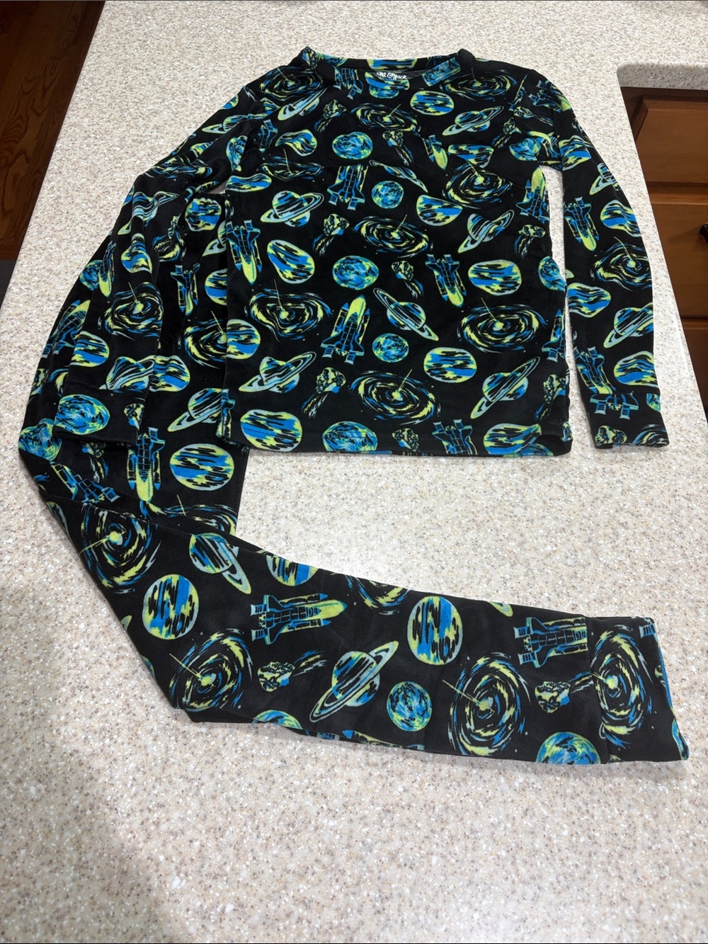 Cat & Jack size 14 space themed fleece/velour pajamas